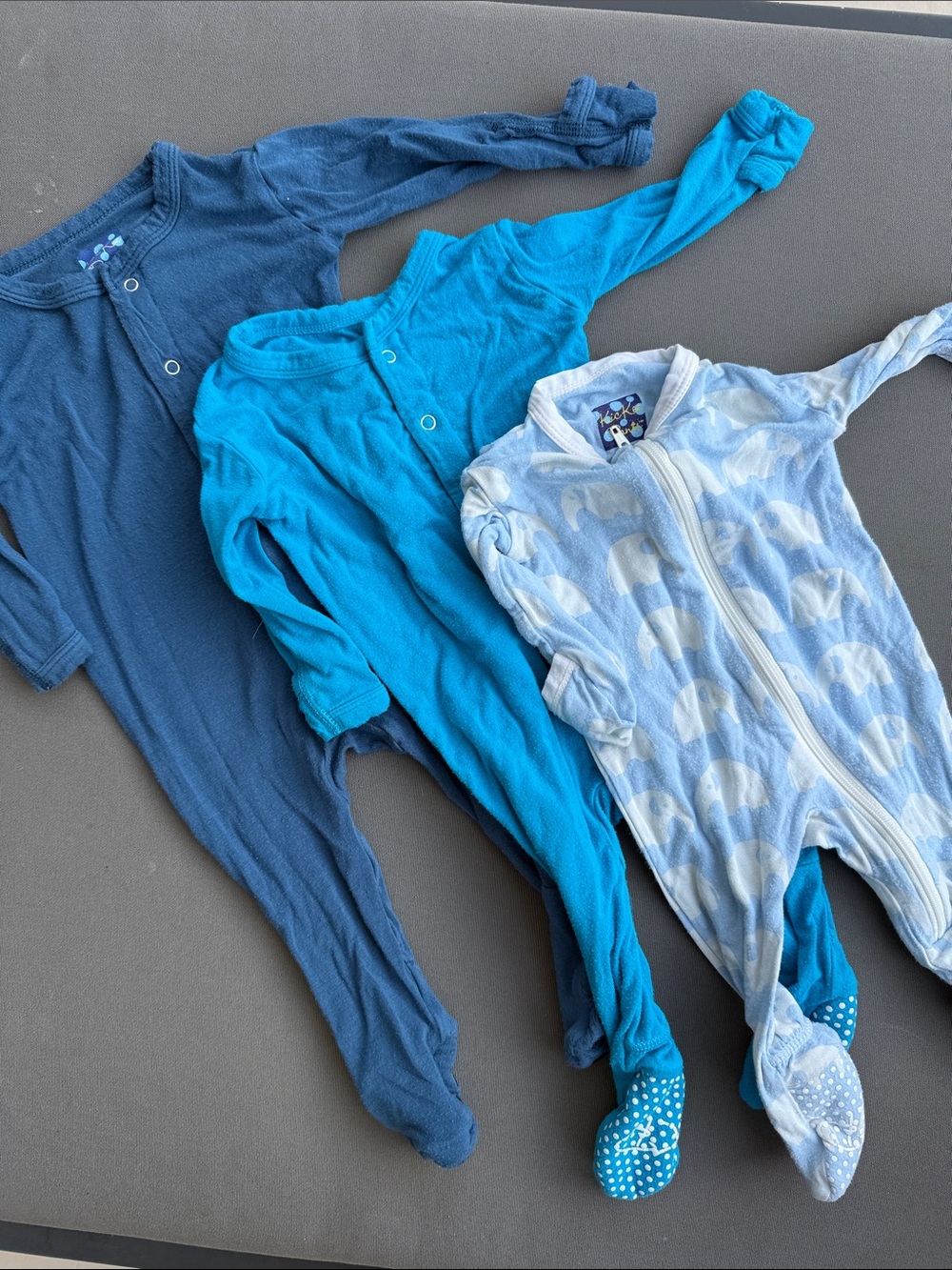 Kickee Pants Teal and Blue Pajama Bundle
